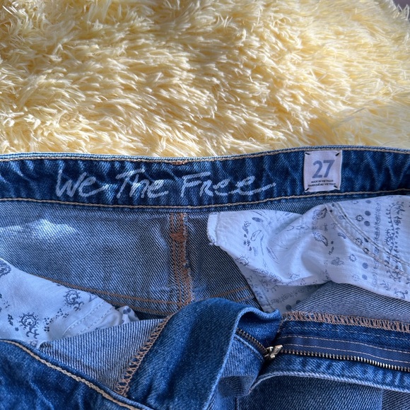 FREE PEOPLE BOHO FRINGE JEAN SKIRT SIZE 27 - Picture 7 of 7